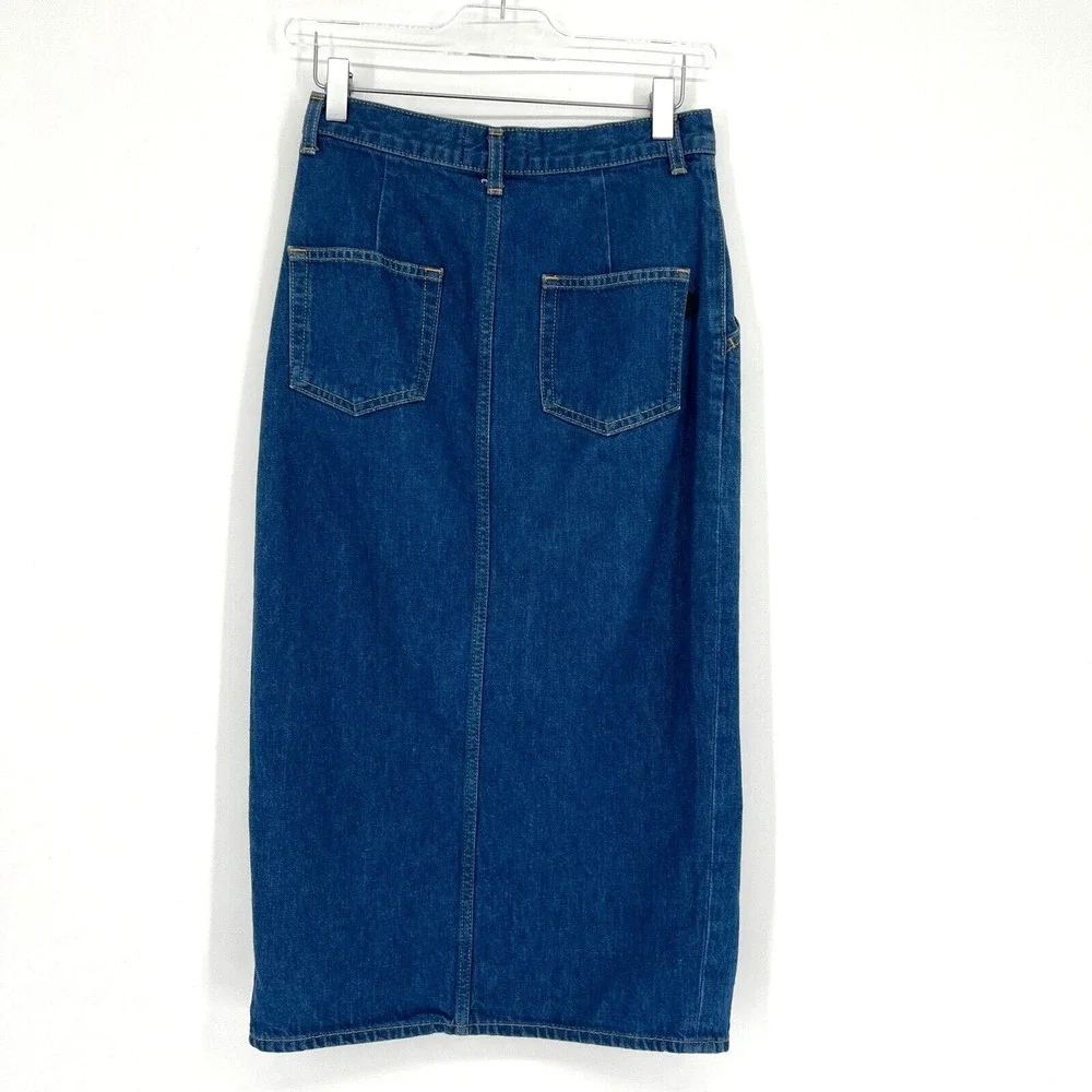 Moussy Midi Denim Skirt Womens S Pencil Academia Cottage‎ Prairie Trendy